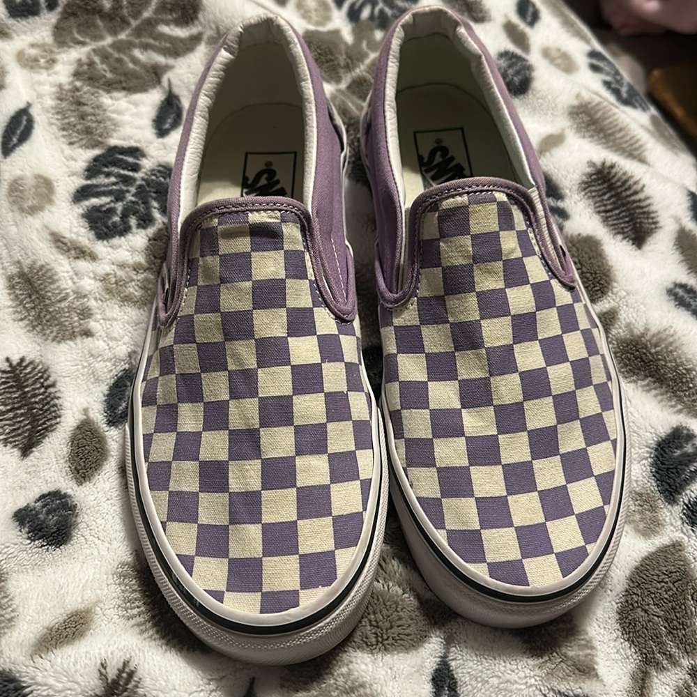 Lilac checkered vans